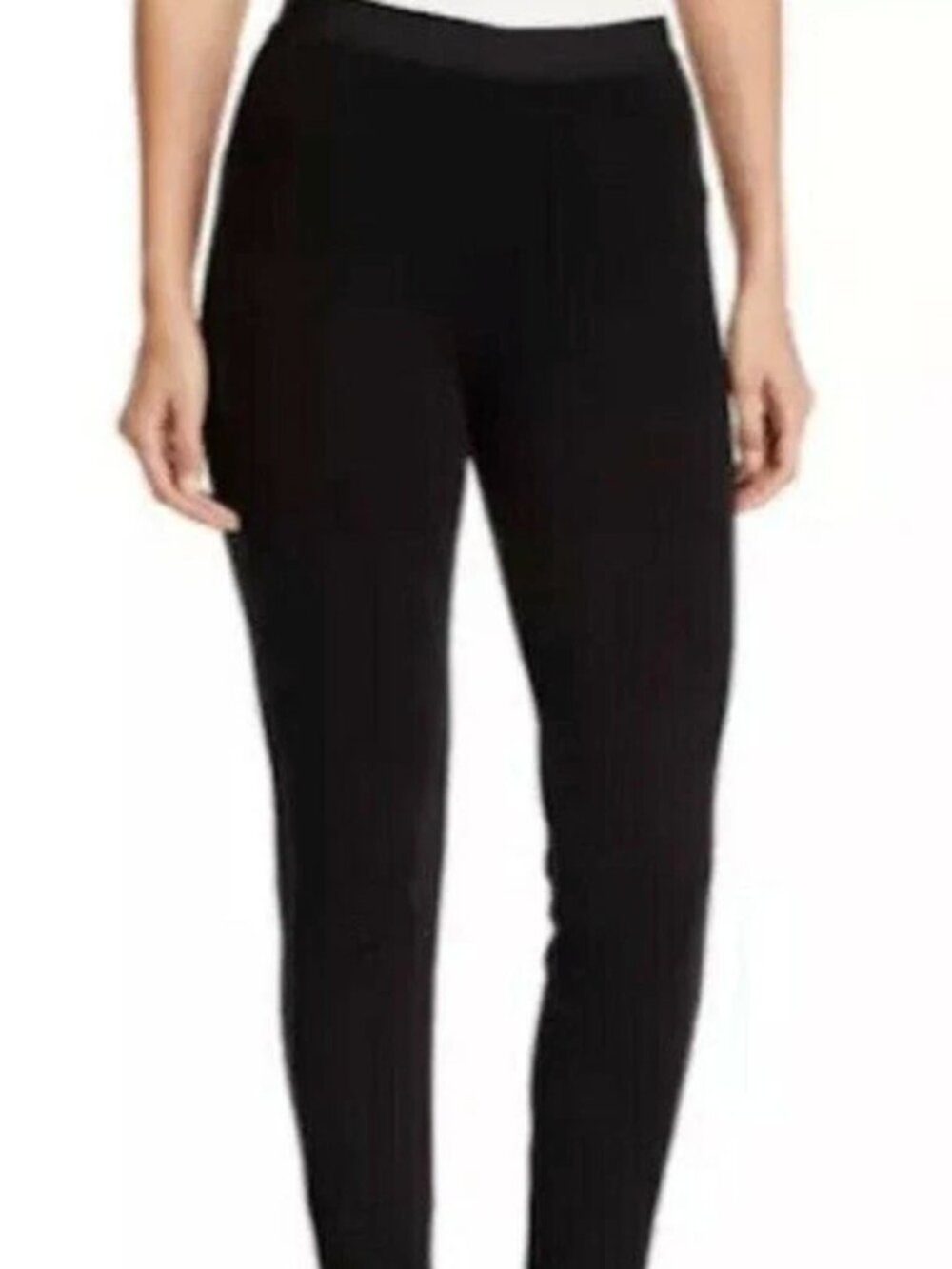 GUC Eileen Fisher Woman 2X Ponte Leggings with Satin Stripe